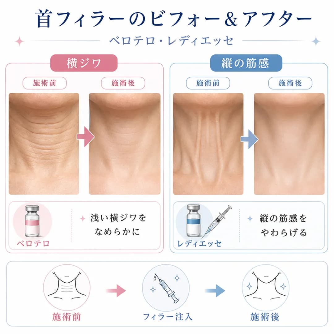 首フィラー(ベロテロ・レディエッセ)のビフォーアフター