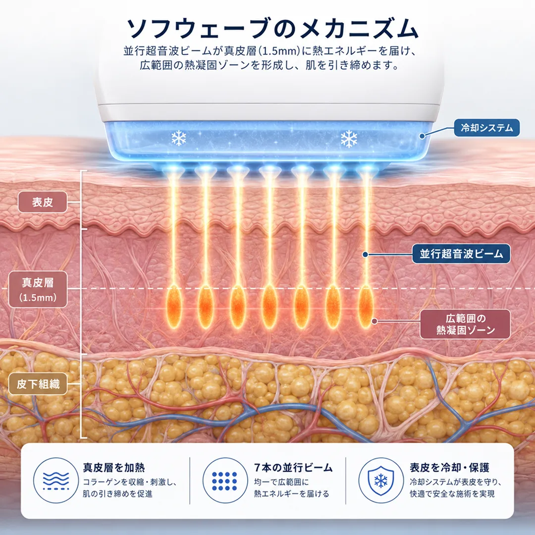 ソフウェーブの照射メカニズム図解.webp
