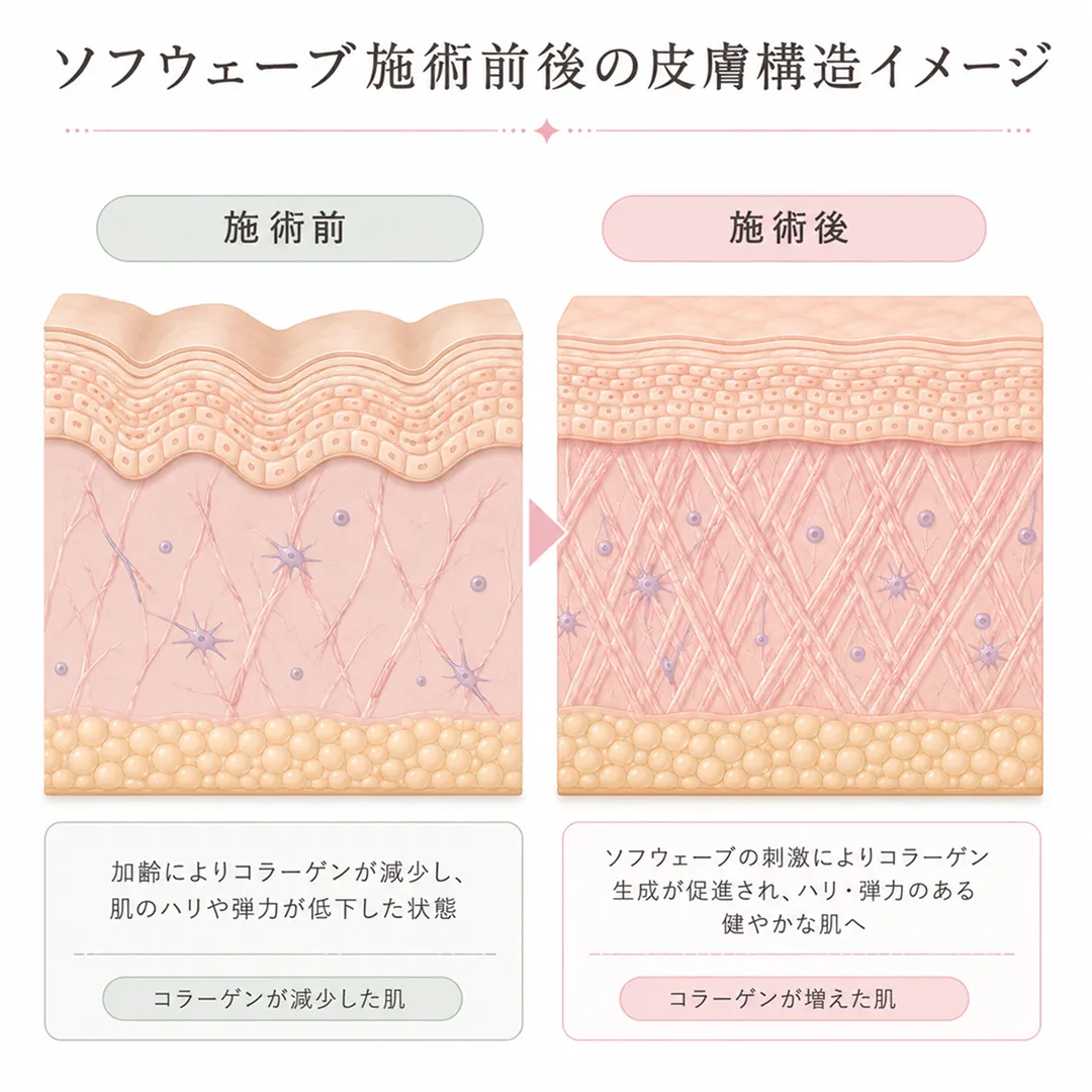 ソフウェーブ施術前後の皮膚構造イメージ.webp