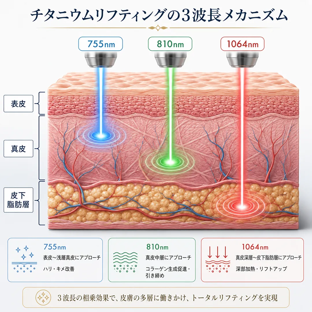 チタニウムリフティングの3波長メカニズム.webp