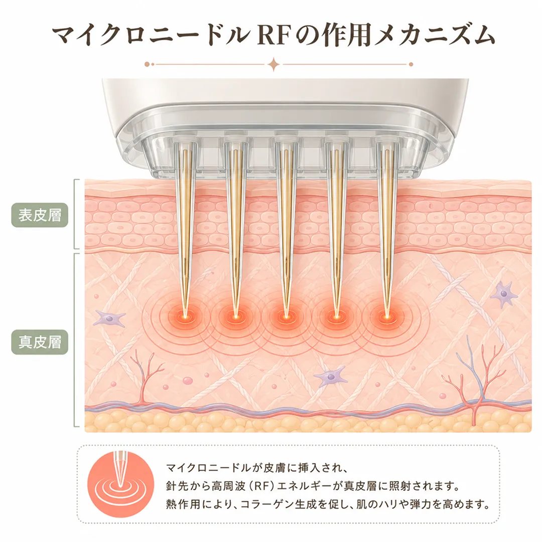 マイクロニードルRFの作用メカニズム.webp