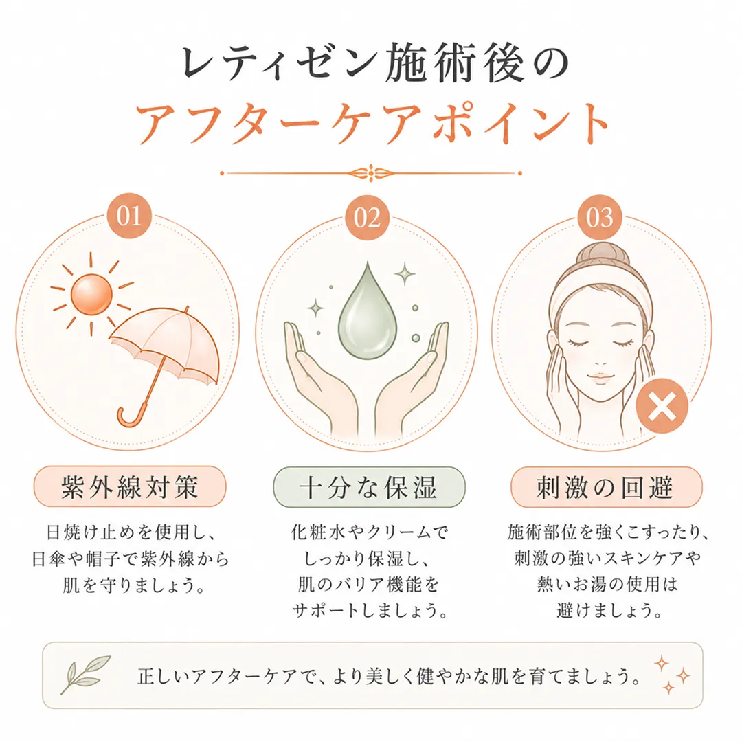 レティゼン施術後のアフターケアポイント.webp
