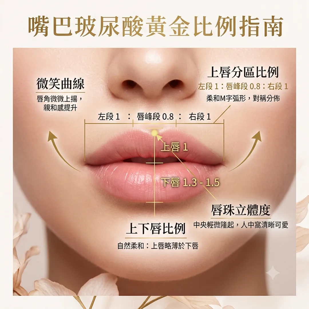 嘴巴玻尿酸-黃金比例-怎麼打嘴巴才好看-嘴唇黃金比例-唇珠立體度-上下唇比例.webp