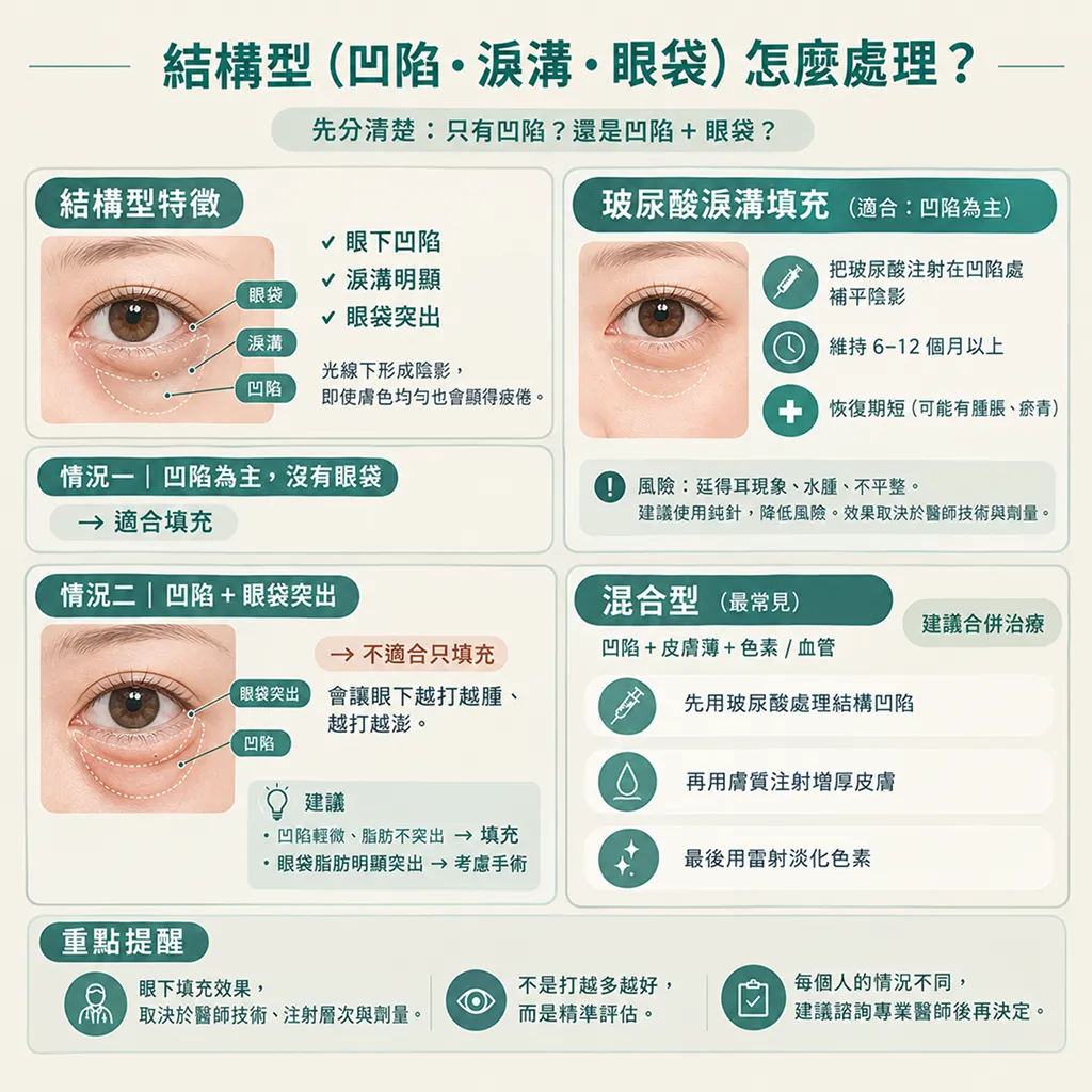 淚溝填充與眼袋脂肪重置差異比較
