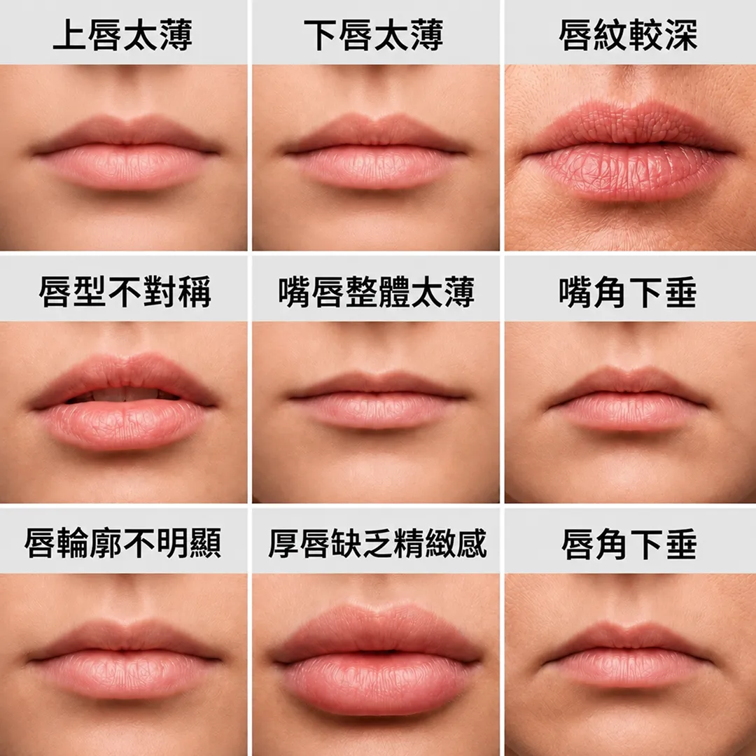 玻尿酸豐唇部位唇峰唇珠唇線解析-豐唇問題-唇部怎麼打才美-看看你的唇部-問題.webp