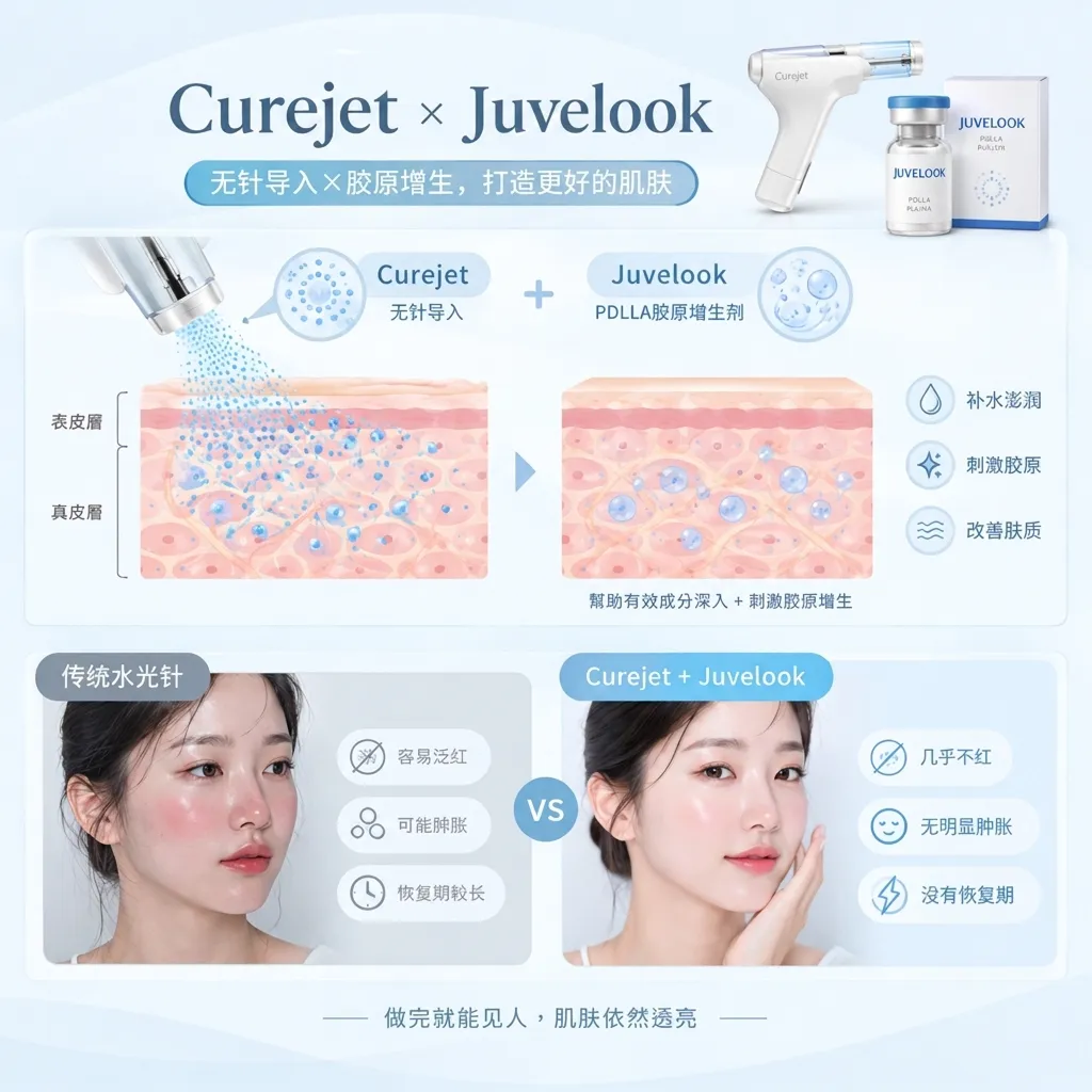 痘疤治療策略比較示意-acne-scar-depth-treatment-Curejet-×-Juvelook-无针导入×胶原增生，打造更好的肌肤-PLA-comparison-zh-cn.webp