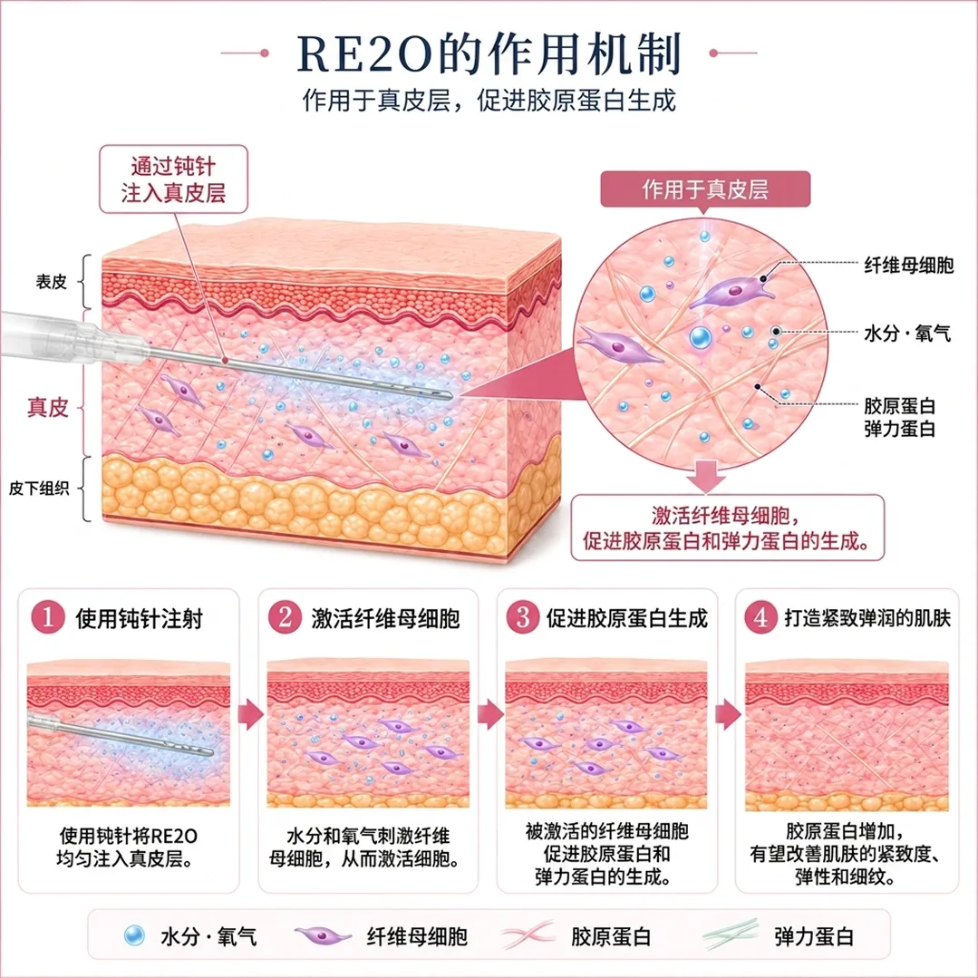 胶原蛋白-弹力蛋白-作用于真皮层,促进胶原蛋白生成-RE2O的作用机制-通过钝针注入真皮层-zh-cn.webp