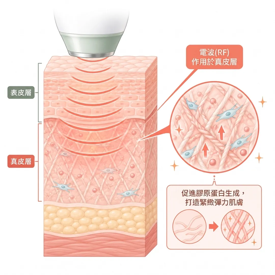 電波-RF-促進膠原蛋白生成，-打造緊緻彈力肌膚-作用於真皮層-zh-tw.webp