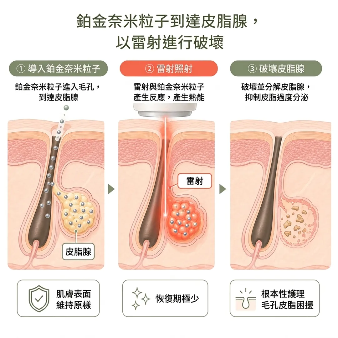 韓国美容皮膚科-鉑金奈米粒子-皮脂腺-雷射-破壞毛孔-破壞皮脂腺①-導入鉑金奈米粒子-zh-tw.webp