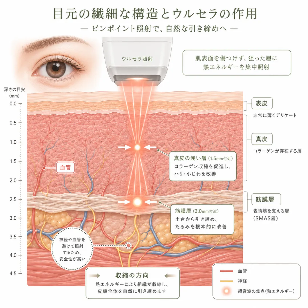韓国美容皮膚科_アイウルセラの照射深度と仕組み.webp