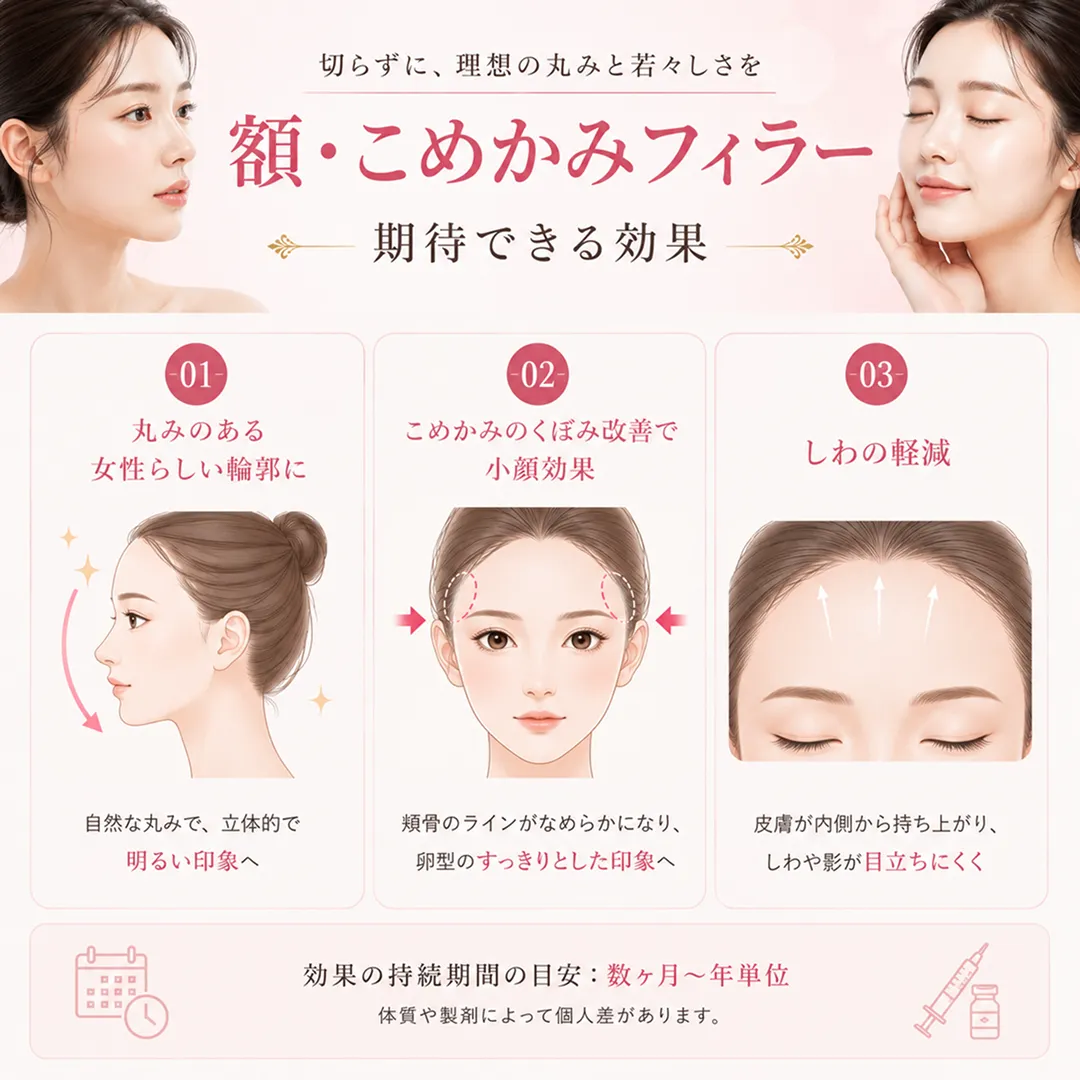 額・こめかみフィラーの効果と特徴.webp
