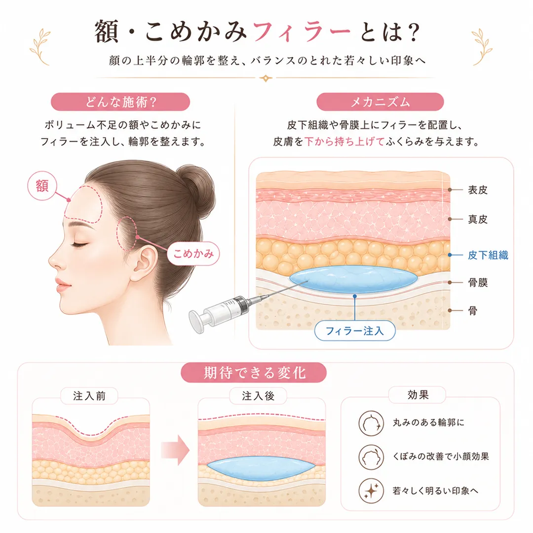 額・こめかみフィラーの注入層と原理.webp