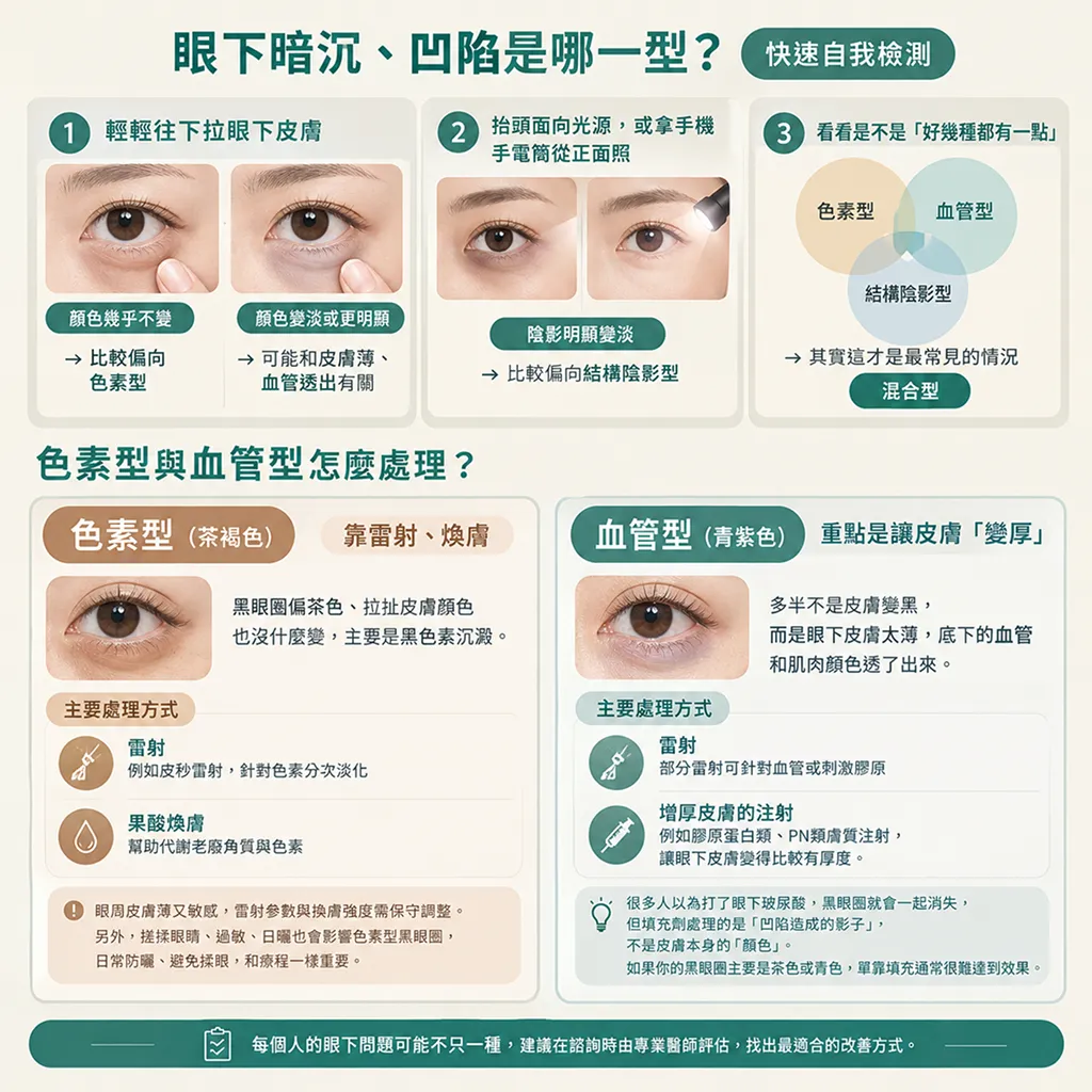 黑眼圈四大類型醫美選項分析