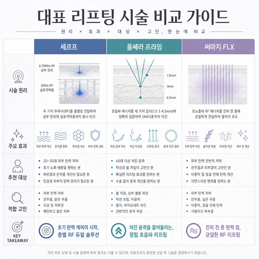 세르프-울쎄라-써마지-적합-대상-비교-1.webp