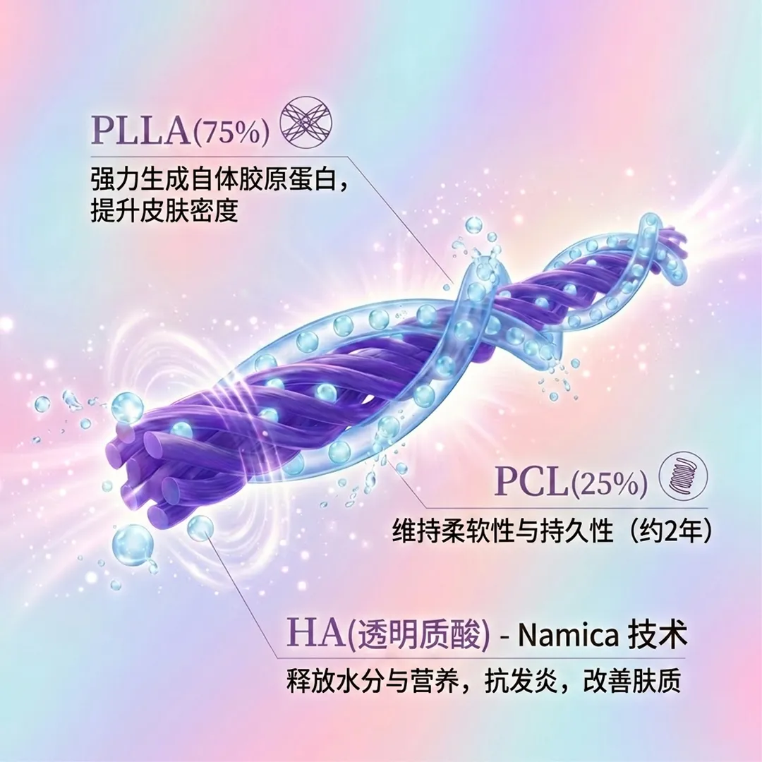 압토스-실리프팅-原理-HA-透明质酸-Namica-技术-PLLA-75-PCL-25-释放水分与营养,抗发炎,改善肤质-zh-cn.webp