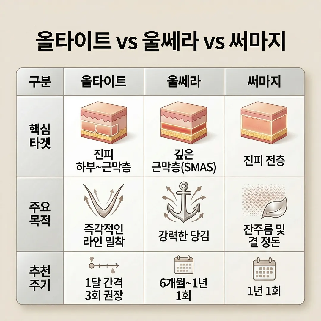 올타이트 울쎄라 써마지 차이