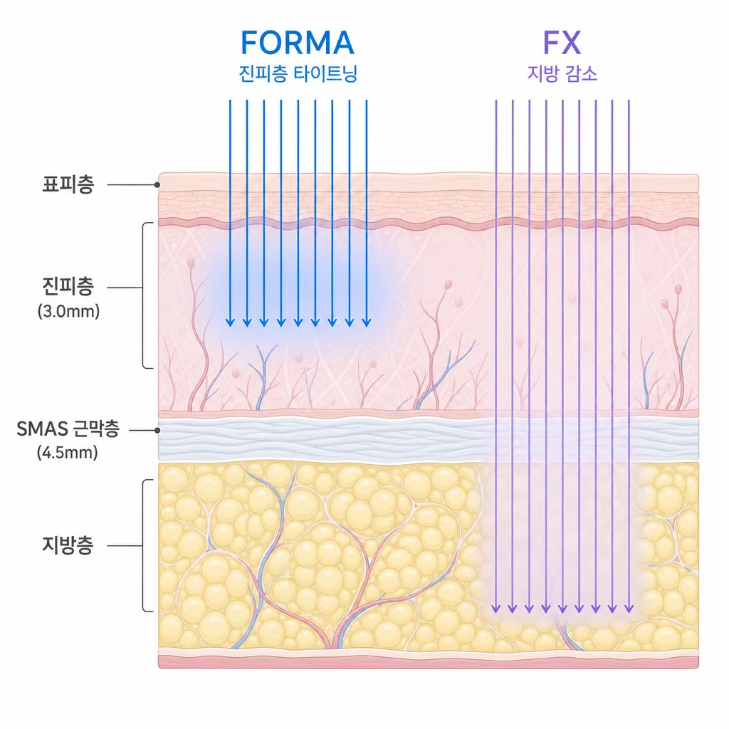 인모드-FORMA와-FX-핸드피스가-진피-및-피하-지방층에-작용하는-원리-일러스트.webp