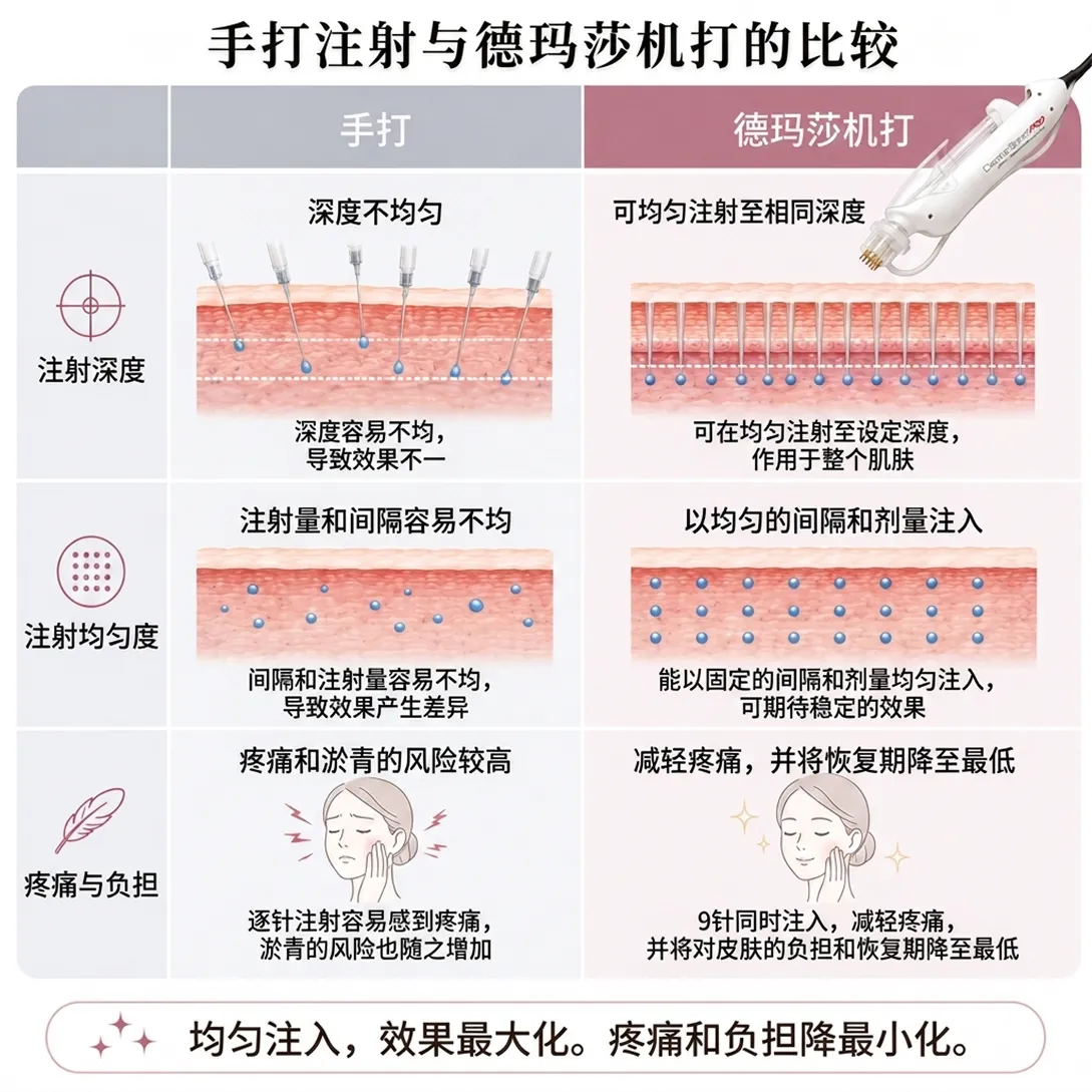 1-手打注射与德玛莎机打的比较-深度容易不均,导致效果不一-可在均匀注射至设定深度,-可均匀注射至相同深度-zh-cn.webp