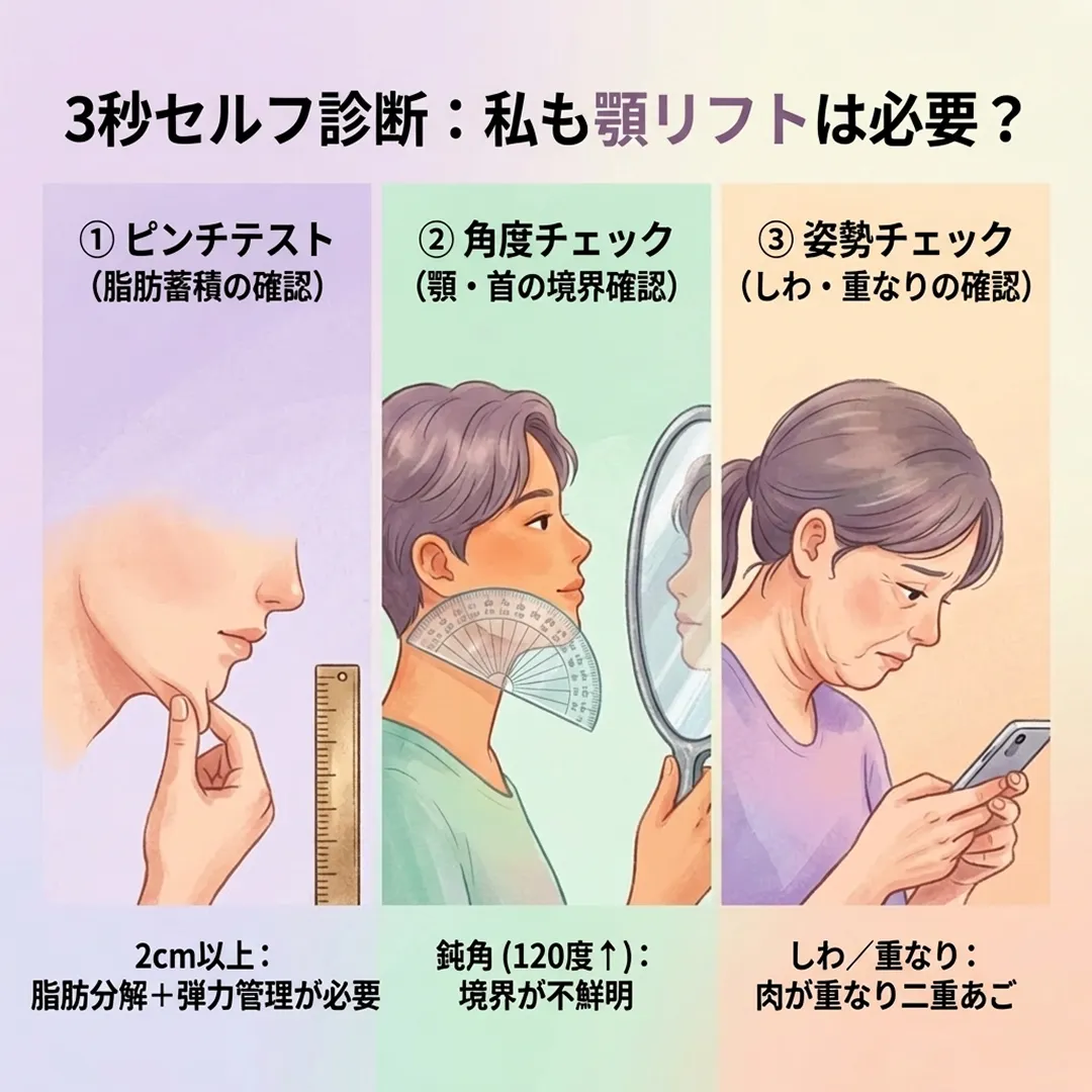 3秒セルフ診断:私も顎リフトは必要?-ピンチテスト.webp