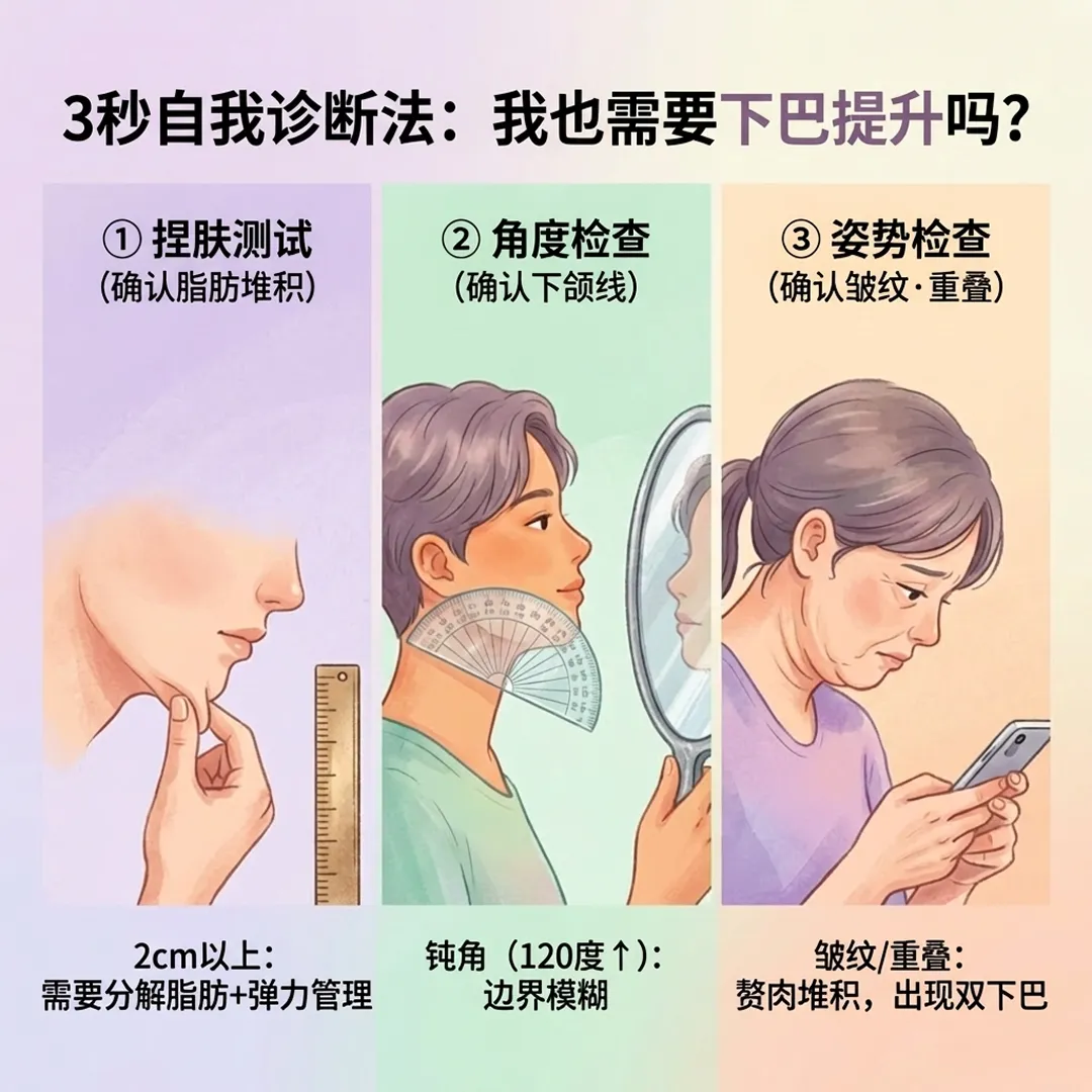 雙下巴自我診斷法