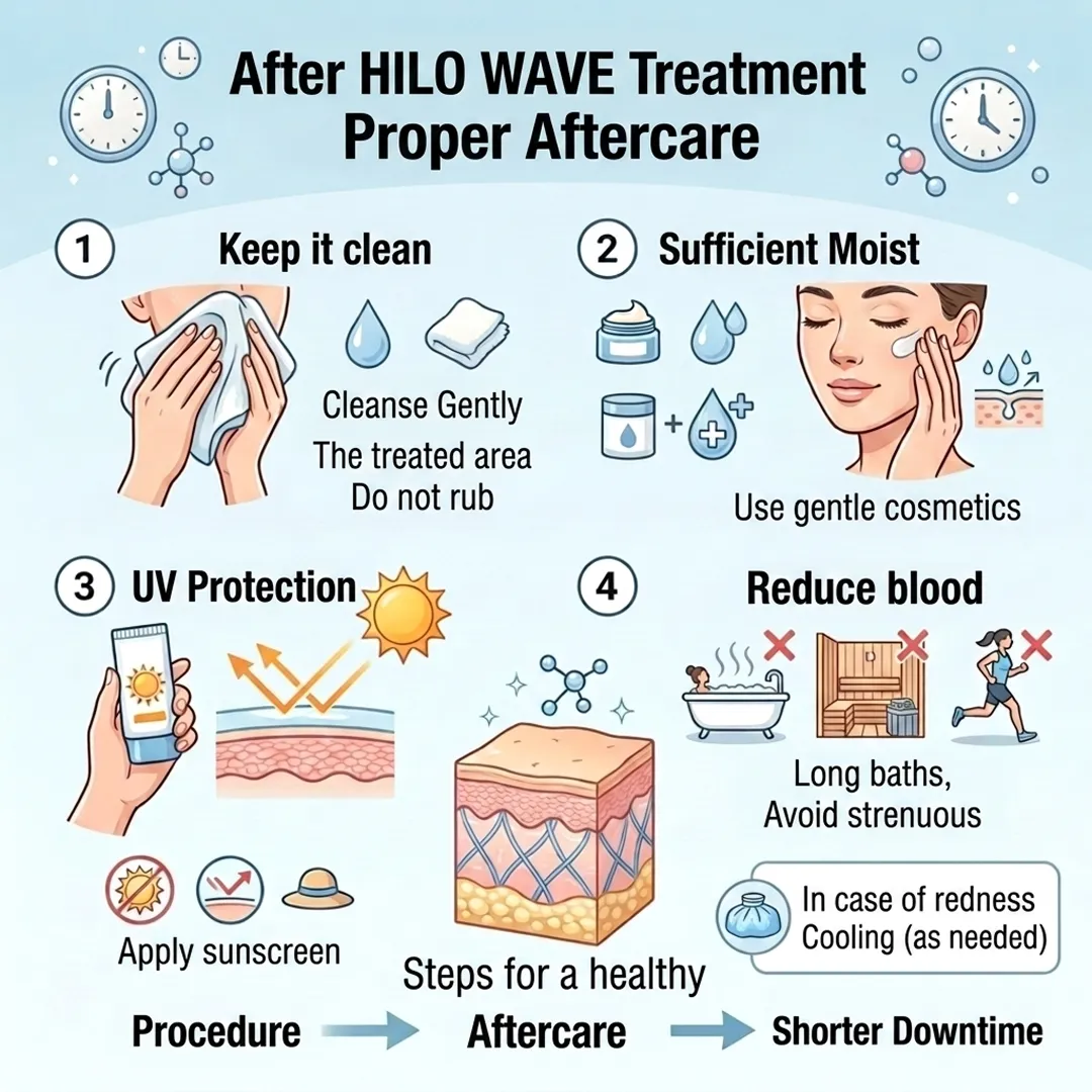 Proper aftercare steps following a Hilo Wave treatment