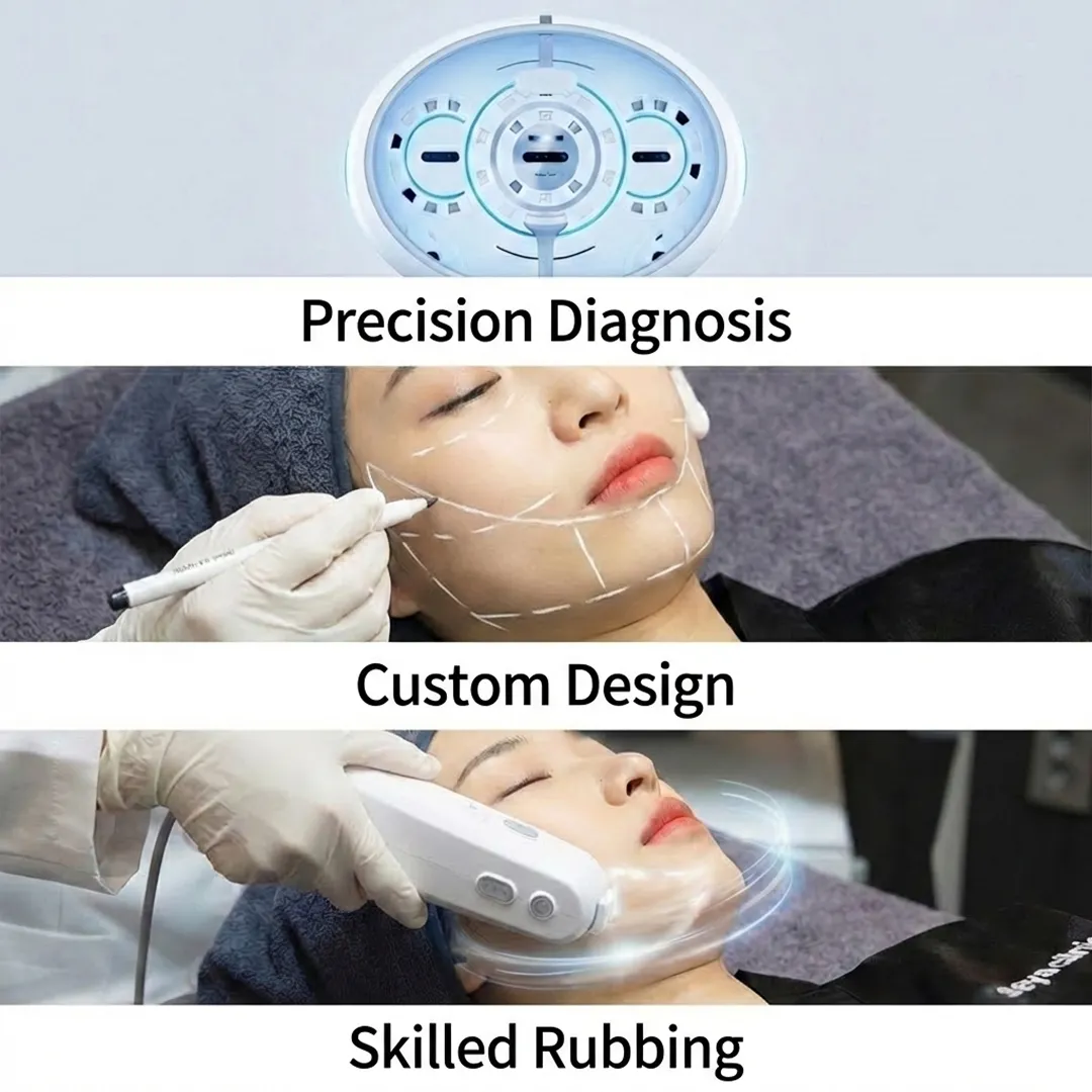 A woman's face before and after Alltite Lifting 400 shots, showing improved jawline and tightened skin at Seye Clinic.
