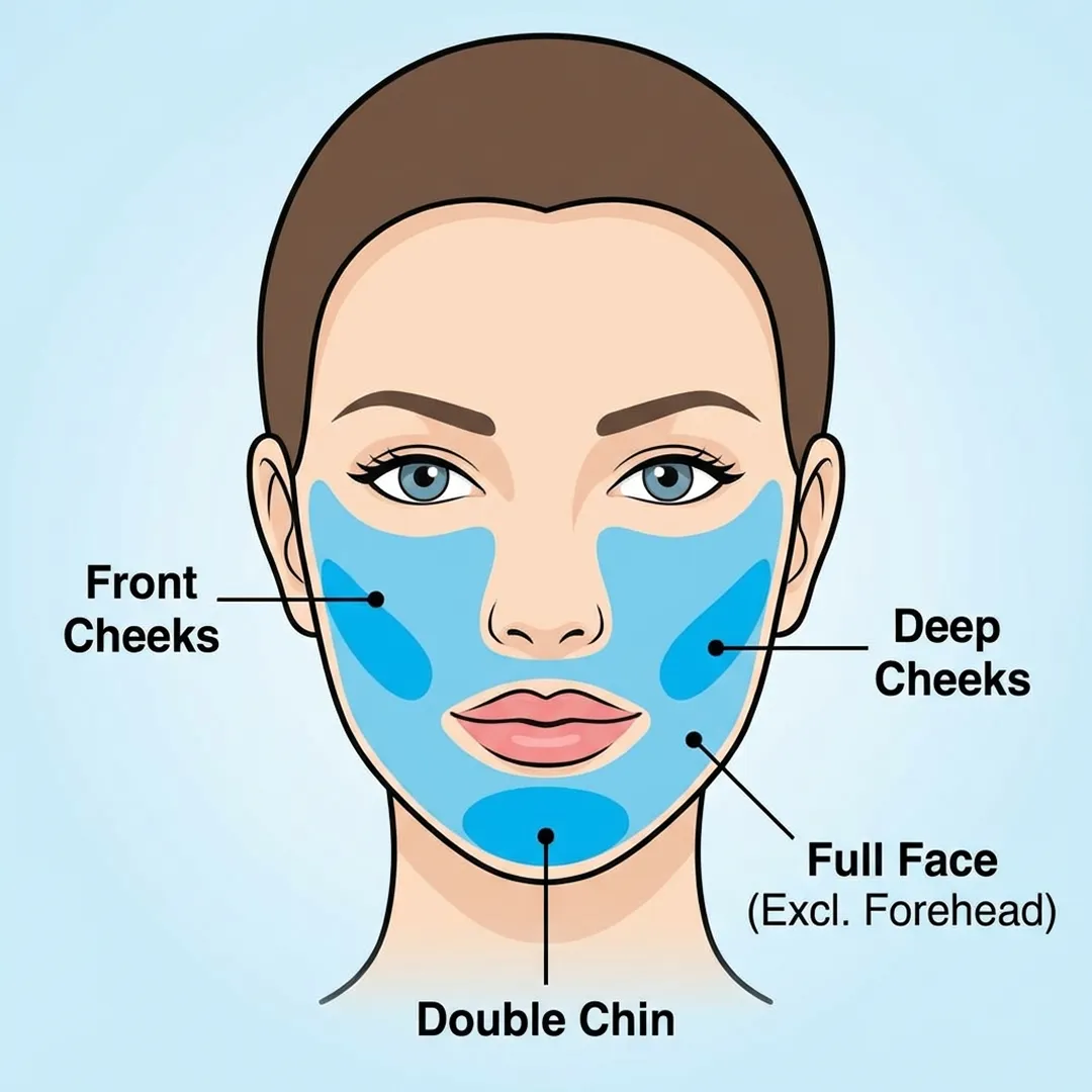 A woman's face before and after Alltite Lifting 400 shots, showing improved jawline and tightened skin at Seye Clinic.
