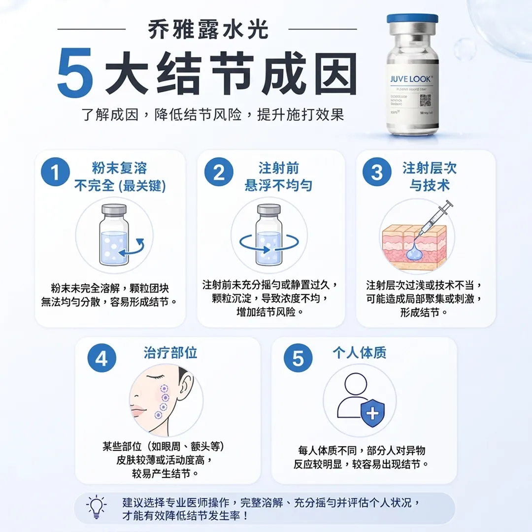 juvelook-skin-five-nodule-注射前未充分摇匀或静置过久,颗粒沉淀,导致浓度不均,增加结节风险。-zh-cn.webp
