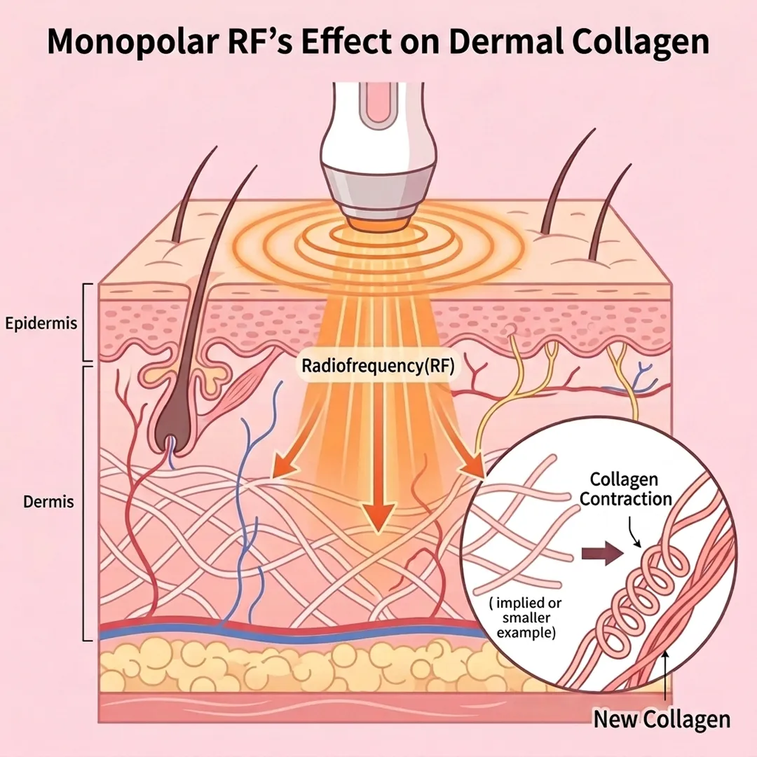 Monopolar RF effect on dermal collagen during Alltite treatment