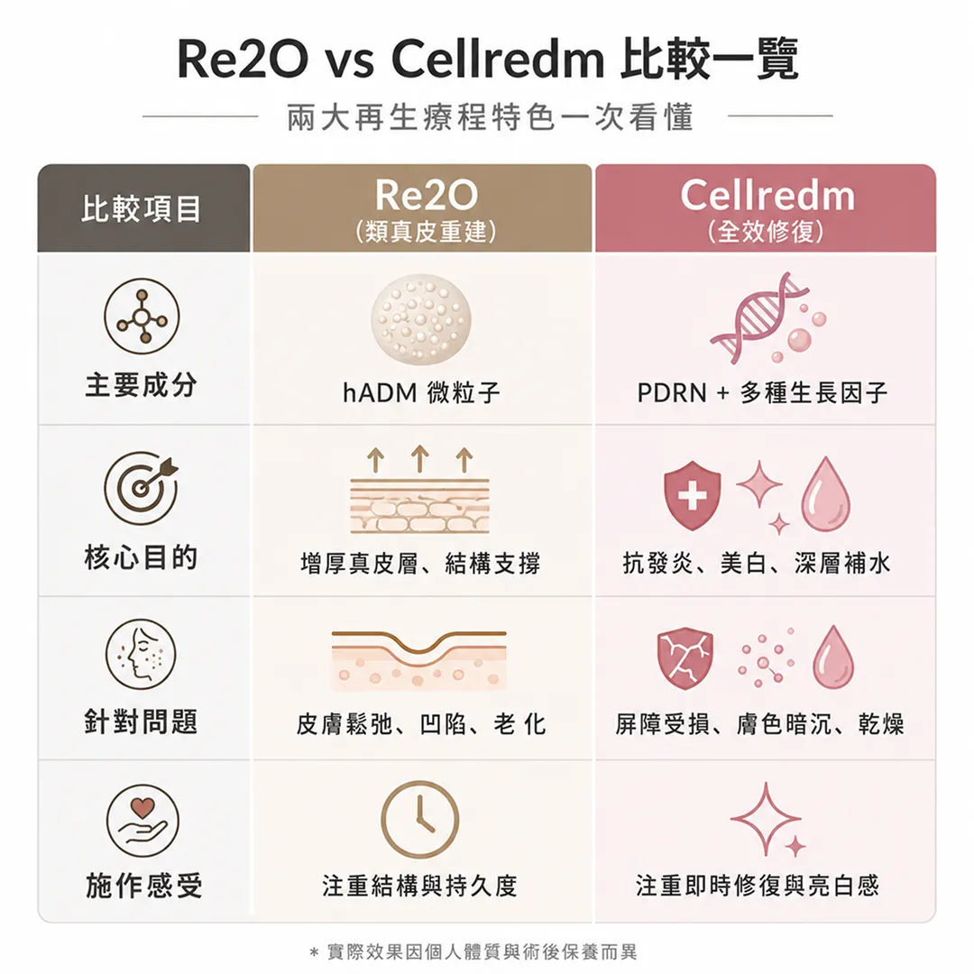 re20-cellredm-比較一覽-兩大再生療程-選哪一個-施作感受-疼痛感-針對問題.webp