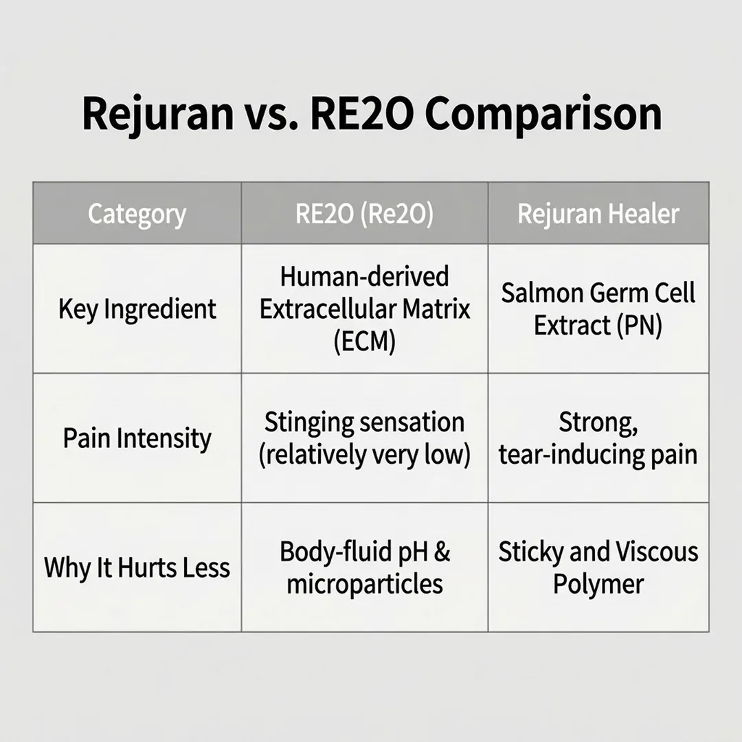Rejuran vs Re2O Comparison Table